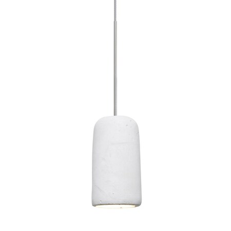 Besa Lighting Besa Glide Cord Pendant, White, Satin Nickel Finish, 1x2W LED XP-GLIDEWH-LED-SN